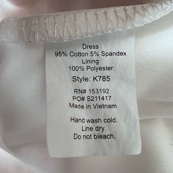 Mabel + Honey Girls Dress Size 10 Pink Cream Stripe Flutter Sleeve Cotton Lined - Picture 7 of 7